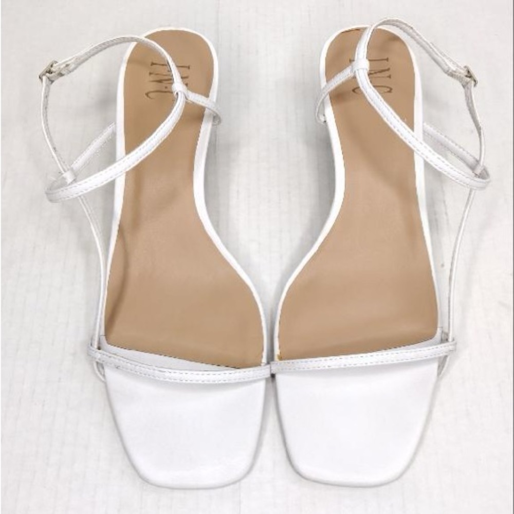 INC White Green Calise Square Toe Buckle Ankle Vacation Embellished Round Heel - Picture 9 of 15